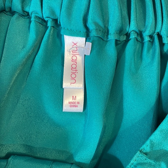Xhilaration Green/Teal Semi Pleated Button Down Skirt - Picture 3 of 4